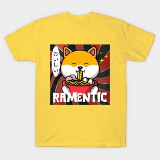 Cute Shiba Inu Dog Eating Ramen T-Shirt